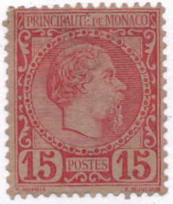 1885 Monaco Mint w/hinge remnant Scott # 5 CV $350