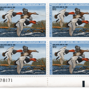 U.S. Federal Duck Stamp Plate Block MNH Scott RW54 CV $70