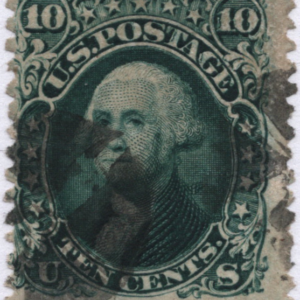 U.S. 1861 10c Green Washington Scott 68 CV $60