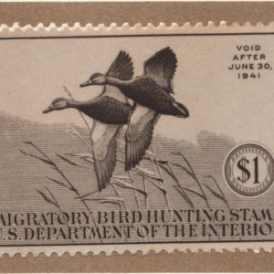 U.S. Federal Duck Stamp Scott RW7 on paper CV$60 w/no gum
