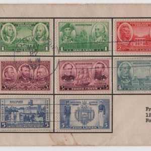 1937 Complete Army Navy Series on Cover with Rice Cachet