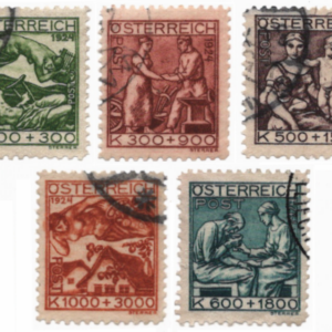 1924 Austria Semi-postals Scott B66-B70 CV $27