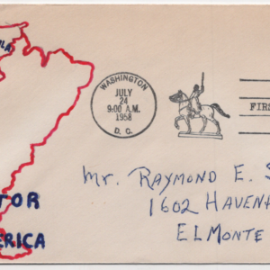 1958 Heroes of Liberty Series Simon Bolivar First Day Cover with artist produced cachet addressed