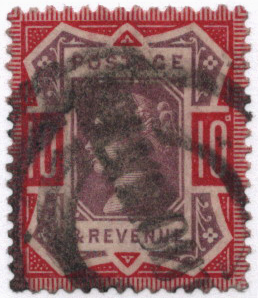 1887-92 Great Britain 10 pence Scott 121 CV $53