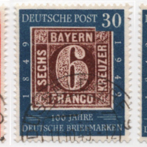 1949 Germany Centenial of Bavarian Stamps m&u Scott 667-668 CV $103