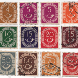 1951-2 Germany Numeral and Post Horn mint & used Scott 670-685 CV $43