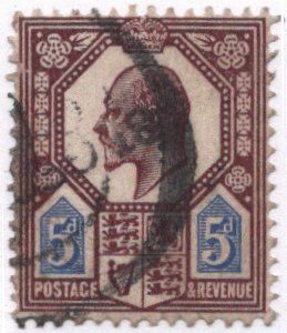 1902-11 Great Britain 5p dull pur & ultra Scott 134 CV $22