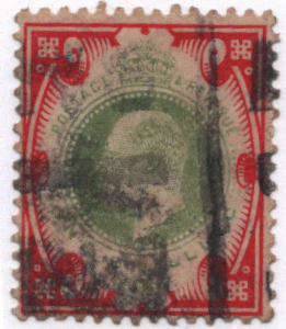 1902-1911 Great Britain 1 sh car & dull grn Scott 138 CV $40