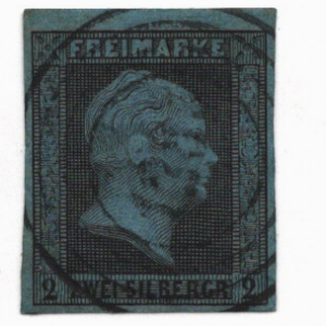 1850-56 Prussia Imperf 1sg black rose, 2sg black blue, 3sg black yellow Scott 3-5 CV $46