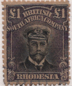 1913-1923 Rhodesia £1 Scott 138 CV $675