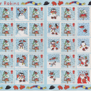 2001 Great Britain Winter Robins Sheet of 20 with Labels Scott 2003b CV $26
