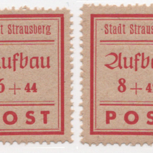 German Local Strausberg semi-postals mnh not in Scott, Michel 34A-39A  CV $12