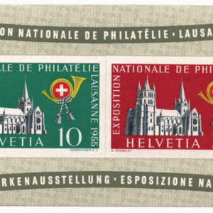 1955 Switzerland 104 x 52 mm Souvenir Sheet mnh Scott 352a CV $80
