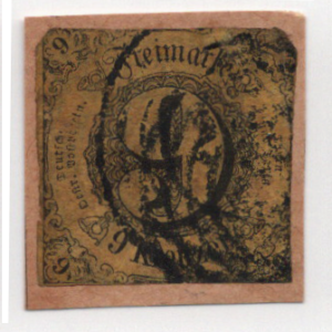 1852-59 Thurn & Taxis 6kr blk bl, 9kr blk brnsh yel, 1kr green Scott 44, 46, & 47 CV $48